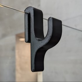 Resim Çağdaş Siyah Plastik Duş Kancası 8mm Cam İçin - Kapıya Monte Edilen Banyo Organizatörü Kolay Kurulumlu, Havlular ve Giysiler için Dayanıklı Depolama Çözümü, Banyo Aksesuarları 