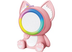 Resim 04 Pembe Rgb Sevimli Figürlü Mikrofonlu Karaoke Bluetooth Hoparlör 