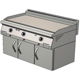 Resim Karacasan Endüstriyel 900 Seri 120 Cm Dolaplı Doğalgazlı Düz Pleyt Izgara Krcs.eızdpg.1290 