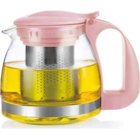 Resim Nishev Renkli Süzgeçli Cam Demlik 700 Ml - Pembe 