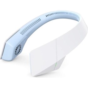 Resim Szykd F58 Sports Sessiz Taşınabilir USB Asma Boyun Bladess Fan Mavi (Yurt Dışından) 