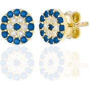 Resim 14k Altin kaplama Gümüş Nazar küpe 