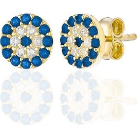 Resim 14k Altin kaplama Gümüş Nazar küpe 