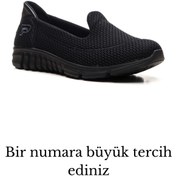 Resim meko aksesuar Kadın Siyah Ortopedik Taban Günlük Ayakkabı Babet 