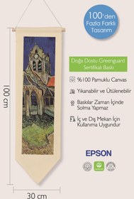 Resim Van Gogh Duvar Halısı, Sanat Serisi Dekor, 100cm Kanvas Flama Askılı Duvar Örtüsü NO:746 - Renkli - 17 / 30 x 100 