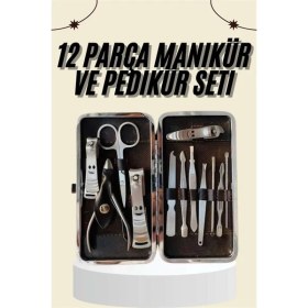 Resim Epilons Tırnak Bakımı Tırnak Makası Profesyonel 12 Parça El Ayak Manikür Pedikür Seti 