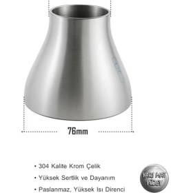 Resim Krom Redüktör - Daraltıcı Redüksiyon - Paslanmaz Çelik Konik Boru 