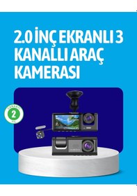 Resim 3 Kameralı Araç İçi Kayıt Cihazı Suya Ve Toza Dayanıklı Tasarım 