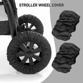 Resim Beşik Aksesuarları/Tekerlek Kılıfları, Toz Geçirmez Siyah Tekerlek Koruyucuları, İki Boyutta Mevcut (Büyük/Küçük), Noel/Şükran Günü/Kış Hediyesi 