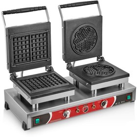 Resim Işıkgaz Çiçek ve Kare Desenli Waffle Makinesi 