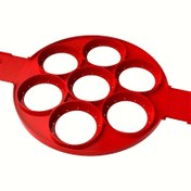 Resim 7 Boşluklu Silikon Pankek ve Yumurta Yüzük Kalıbı - Yapışmaz Kırmızı Gıda Sınıfı Silikon Kahvaltı Makinesi ile Eşit Şekillerde, Ev ve Restoran Kullanımı için Kolay Temizlenebilir 