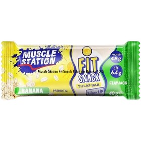 Resim MUSCLE STATİON Fit Snack Yulaf Bar Muzlu 40g 