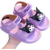 Resim Mor Kuromi Kız Çocuk Sandaleti - Yazlık Yeni Tasarım 16 Cm Plaj Ayakkabısı Mor 