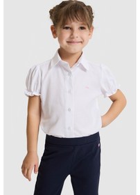 Resim U.s. Polo Assn. Kız Çocuk Beyaz Gömlek Kısa Kollu 50324744-vr013 