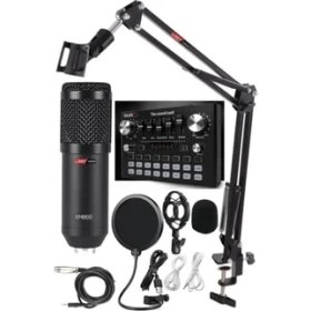 Resim Hype Store BM800 Live Plus Set Efektli Ses Kartı Mikrofon Stand Kayıt Canlı Yayın Seti (Pc ve Telefon) 