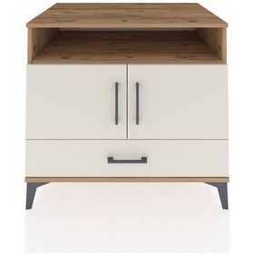 Resim Kronos Şifonyer 3 Raflı Tek Çekmeceli 2 Kapaklı 88x59x80 Çam-aytaşı Atlas Çam 