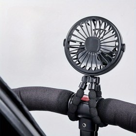 Resim Usb Şarj Edilebilir Taşınabilir Ahtapot Mini Fan, 3 Hızlı El Tipi Soğutma Fanı Askı, Stand Ve Sarma İle, Bebek Arabası, Açık Hava, Masa, Kolye Için 