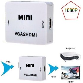 Resim Vga - Hdmi Aktif Çevirici VGA To HDMI Dönüştürücü TV Adaptör Box 