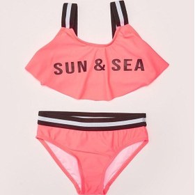 Resim Deep Beach Mercan Volanlı Kız Çocuk Bikini Takım Db200790bt 001 