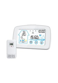 Resim Xiyyadms Dijital Hava İstasyonu - Dokunmatik Ekranlı, Sıcaklık/nem Ölçer, Pencere Açma Uyarısı, Beyaz 