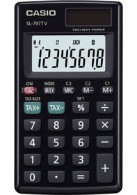 Resim Casio Sl-797tv-bk-w-dp Hesap Makinesi Pocket Gri - Siyah 