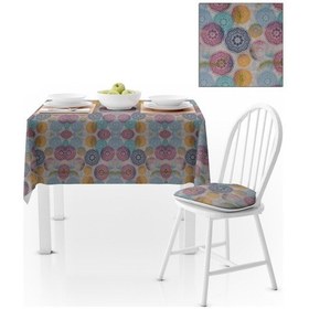 Resim Motif Desenli Mürdüm Kavun İçi Dijital Baskılı Petek Dokuma Masa Örtüsü 140x220 