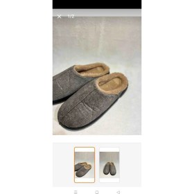 Resim Gülardata Lüks Peluş Astarlı Kaymaz Taban Erkek Ev Terliği - Gri 