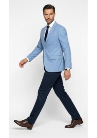 Resim Plus Scorpion Slim Fit Pike Dokuma Erkek Blazer Ceket Modern Şık Günlük Kombin Mavi 