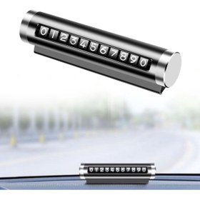 Resim GÜLLÜ E STORE BUFFER® Alüminyum Kasa Siyah Renk Çevirmeli Araç Içi Telefon Numaratörü Park Oto Numaratörü 