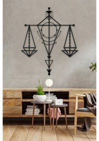 Resim Adalet Terazisi Metal Tablo Siyah 