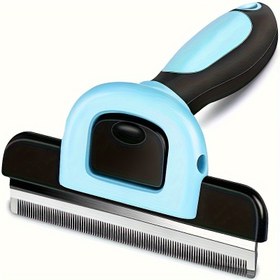 Resim Köpekler & Kediler için Premium Evcil Hayvan Bakım Fırçası - Paslanmaz Çelik, Dökülmeyi %95 Azaltır 
