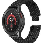 Resim Galaxy Watch Karbon Fiber Kordon Modern Serisi Black-Grey Twill 
