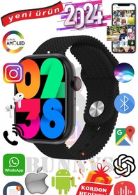Resim Bunnys HUAWEİ Honor Uyumlu Akıllı Saat Watch 9 Max+2024 45mm Kordon Hediyeli Amoled Ekran 
