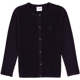 Resim U.S. Polo Assn. Kız Çocuk Lacivert Bisiklet Yaka Triko Hırka 50294745-VR033 