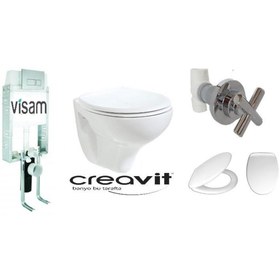 Resim Creavit VİSAM-CREAVİT TP320 - GÖMME REZERVUAR ASMA KLOZET SETİ 5 Lİ 