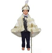 Resim Sünnet Kıyafeti Krem Renk 9 Parça Set- SN 1445 