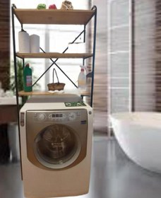 Resim met35 3 Raflı Metal Banyo Düzenleyici Metal Banyo Rafı Çamaşır Makinası Üstü Çam 