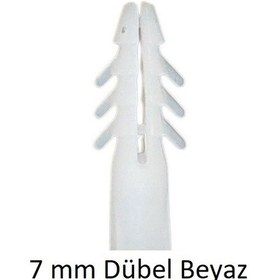 Resim Dübel, 7 Mm Beyaz Plastik Dübel 1000 Adet 