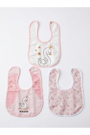 Resim COOLMINIES Kız Bebek Sıvı Geçirmez Kumaş Mama Önlüğü, Desenli Mama Önlüğü, Salya Önlüğü ve Bebek Fular 