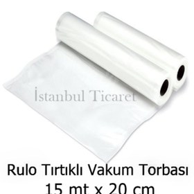 Resim Vakur Tırtıklı (gofrajlı) Vakum Torbası- Poşeti - Rulo 15 Mt X 20 Cm 