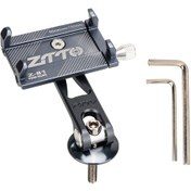 Resim Titreşim Önleyici Bisiklet Telefon Tutucu Ayarlanabilir Bisiklet Cep Telefonu Tutucu Alüminyum Alaşımlı Telefon Braketi Titanyum 