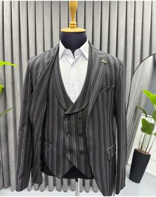 Resim Avni Ceylan Erkek Çizgili Yelekli Tek Düğme Blazer Ceket 