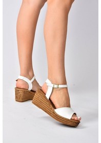 Resim Fox Shoes Beyaz Dolgu Topuklu Kadın Ayakkabık674192209 
