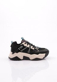 Resim Dgn Kadın Bağcıklı Sneaker Ayakkabı Siyah Yeşil 762713138 