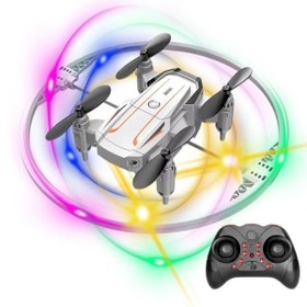 Resim TRUST STORE Katlanabilir Mini BK2 Drone Optik Akışlı LED Işıklı Tek Tuş Kalkış Katlanabilir Tasarım RC DRONE BE 
