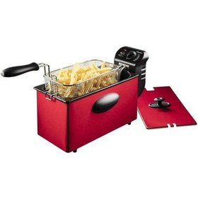Resim bestron 2000W yağ fritözü, 3.5L, soğuk bölge teknolojisi, ayarlanabilir sıcaklık, şık kırmızı/siyah 