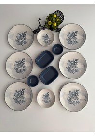 Resim Takım Kahvaltı Blue Magıc 12 Parça 6 Kişilik Mat Beyaz 