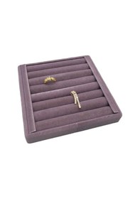 Resim Yerli Üretim Süet Kumaş Lila Renk 15 Cm / 15 Cm Yüzük Sergileme Standı Çok Renkli 