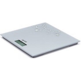 Resim Evia Fokus 180kg Kapasiteli 5 mm Dayanıklı Temper Camlı Beyaz Desenli Dijital Baskül Tartı Beyaz 