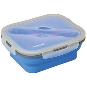 Resim Nurgaz Silikon Katlanabilir Tek Gözlü Yemek Seti - Mavi 